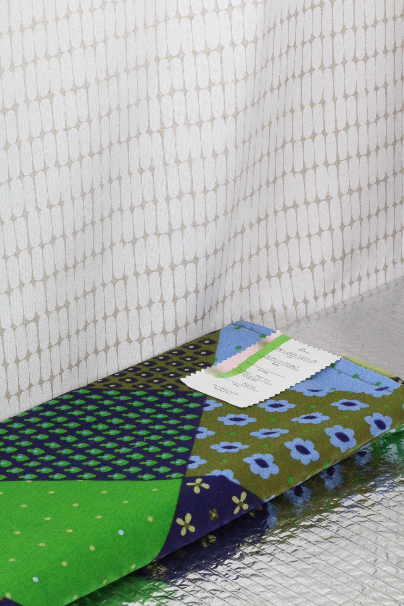 Zelený vintage ubrus Tampella Finland